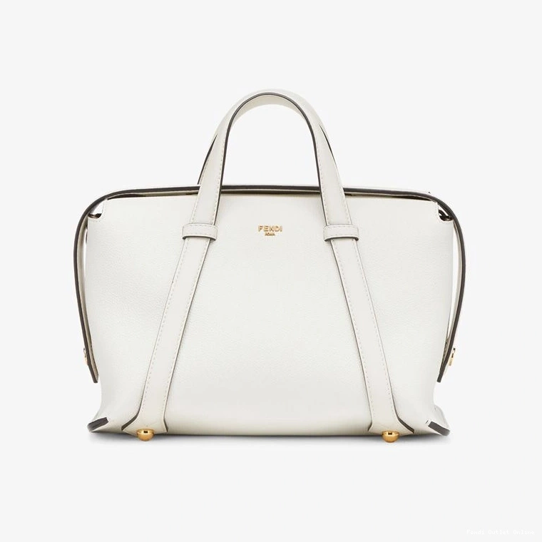 In Leather Bag 365 Boston Grained White Fendi Medium 0719
